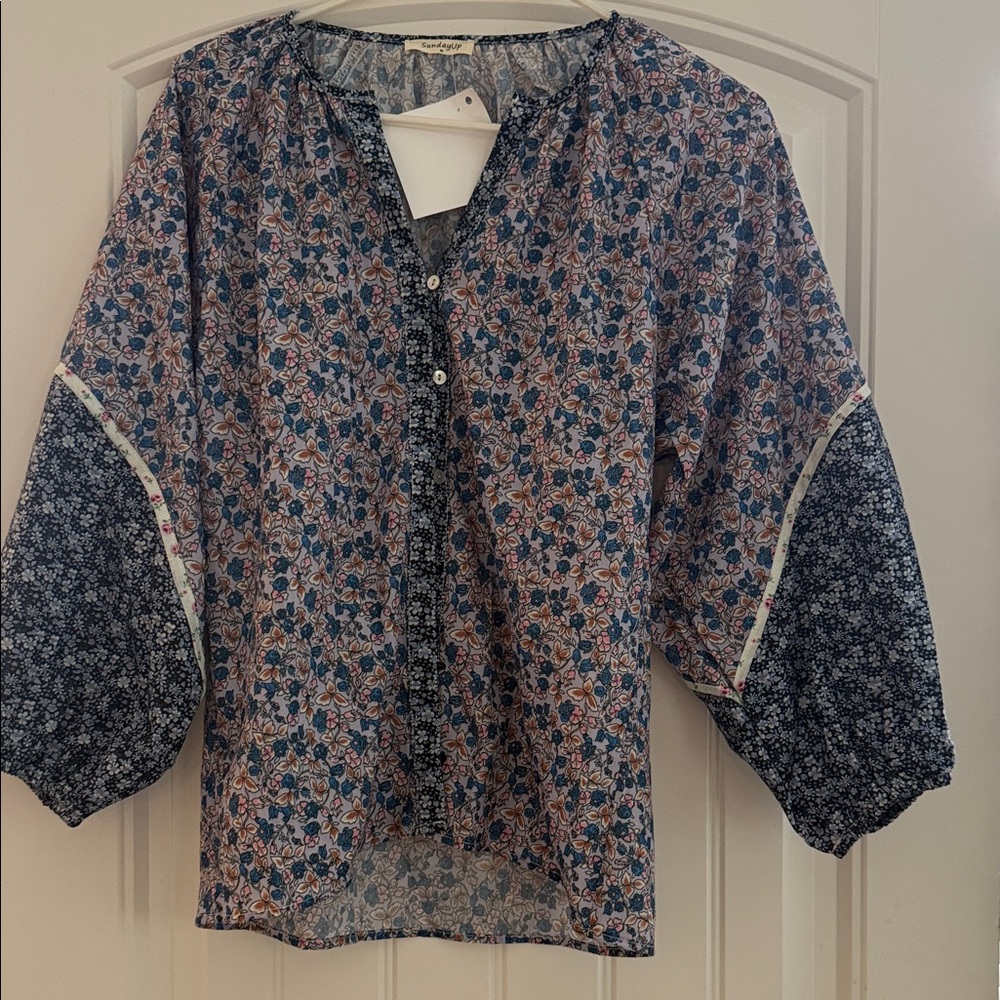 Elegant Floral Button-Down Blouse